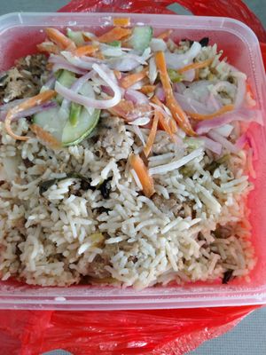 Vegetarian mutton biryani $6 at Murugan Vilas Idly Shop in West Singapore