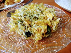 Puerros a la dorada at Como en Casa de Elda in Villasbuenas De Gata