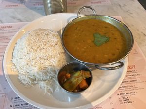 Yellow Daal mit Reis  at Eat Doori in Dusseldorf