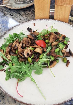 Edamame and mushroom bread - really good at Mae Aurel in Vienna