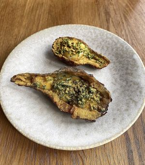 Jerusalem artichokes, chives, roasted yeast at Table 13 in Wheatley