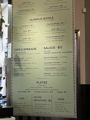 Boychik menu  at Avanti in Boulder