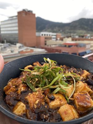 Mapo tofu on the rooftop  at Avanti in Boulder