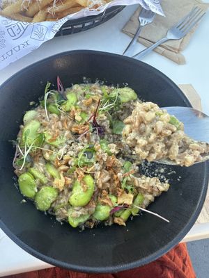 Toasted farro dish   at Avanti in Boulder