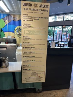 Arepas menu  at Avanti in Boulder