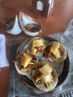 Tofu tacos !!!!  at Hotel Santa Fe in Puerto Escondido