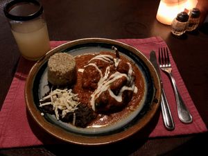Chiles rellenos - YUM!!! at Hotel Santa Fe in Puerto Escondido