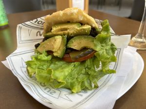 Arepa with black beans, avocado & lettuce   at Vene Canarias in Tenerife