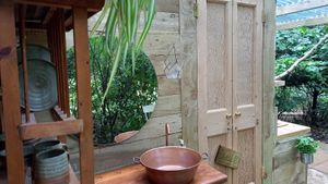 Woodland garden at Esk Yurt in Peebles