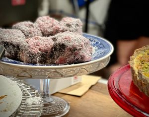 Lamingtons (Australian sponge cakes coated in chocolate and coconut) at Maximum Zen in Clarks Summit