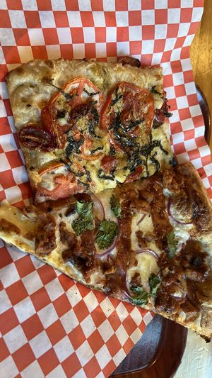 Vegan Grandma Style & Vegan New York Style Slices  at TNT Pizza in San Diego