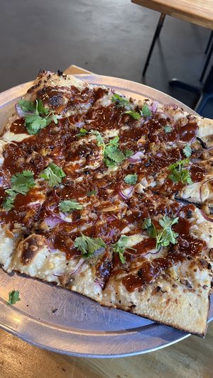 Vegan Barbie Q Grandma Style Pizza  at TNT Pizza in San Diego