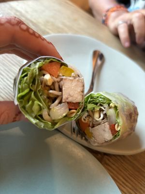 Summer rolls with tofu  at Greenr Cafe in Mumbai