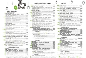 Menu  at The Green Bean Cascade in Yerevan