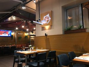 Indoor decor at The Rooms Restaurant in Tirana