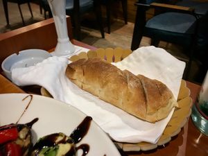 Fresh bread (vegan) at The Rooms Restaurant in Tirana