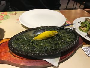 Spinach sautéed (Vegan) at The Rooms Restaurant in Tirana