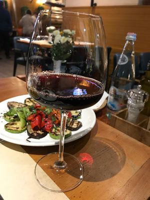 Red wine (Delicious and vegan) at The Rooms Restaurant in Tirana