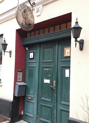 You will find Agnez behind these doors at Kafe Agnez in Malmo