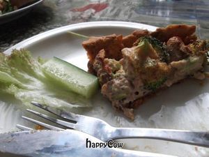 (half-eaten!) creamy vegetable flan at Kafe Agnez in Malmo