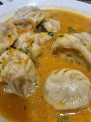 Yummy veg dumpling soup at Nepali Food in Faro