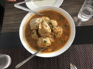 Veg dumplings in soup  at Nepali Food in Faro