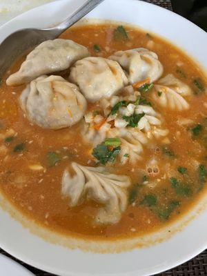 Veg soup dumplings   at Nepali Food in Faro