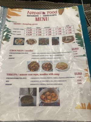 menu 5  at Nepali Food in Faro