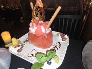 Raspberry Champagne Sorbet!  Ask for vegan/vegetarian version! at Da Vinci Ristorante Italiano in Katy