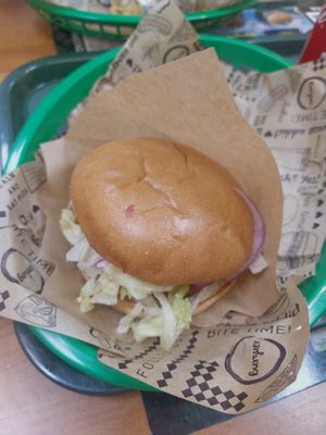 Beyond meat burger at Wrapipans Bar in Madrid