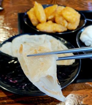 Scallion pancake - close-up at Haeolbin Deopbap - 하얼빈덮밥 in Seoul