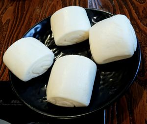 steamed buns 꽃빵 at Haeolbin Deopbap - 하얼빈덮밥 in Seoul
