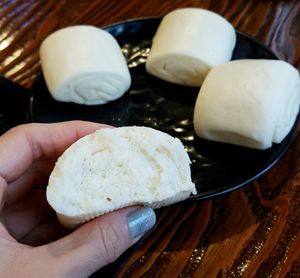 steamed buns - inside at Haeolbin Deopbap - 하얼빈덮밥 in Seoul