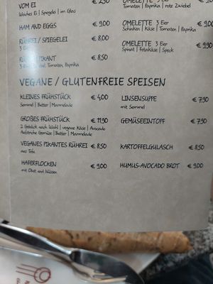 New menu 2026 at Cafe Konditorei Oberdöbling in Vienna