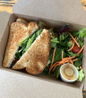 falafel sandwich with side salad  at DFW - Artisan Market - TD in Dallas
