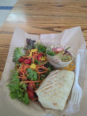 Falafel wrap, because the bread has honey at DFW - Artisan Market - TD in Dallas