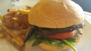 Portabello pesto with french fries  at The Owlery in Bloomington