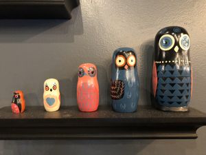 Lots of super cute decorations all around... at The Owlery in Bloomington