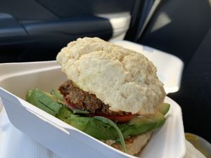 Breakfast sandwich!  Vegan of course  at The Owlery in Bloomington