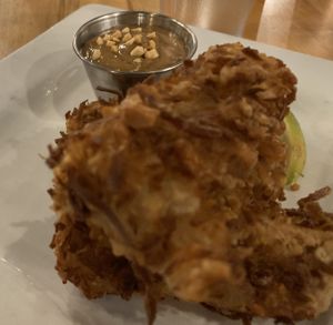 Coconut macadamia tofu!!!!!!!! at The Owlery in Bloomington