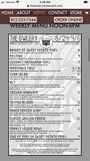 So glad The Owlery has reopened! at The Owlery in Bloomington