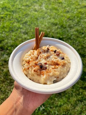 Arroz con leche Dessert aka rice pudding made with our homemade cashew milk  at Healthy As A Motha Vegan Kitchen in Brooklyn