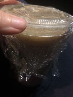 Fresh soursop , banana , dates and chia seeds super food smoothies   at Healthy As A Motha Vegan Kitchen in Brooklyn