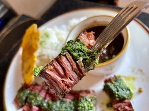 Chimichurri Chunk Steak  at Healthy As A Motha Vegan Kitchen in Brooklyn