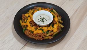 chilli cheese fries  at Nandala in Cuenca