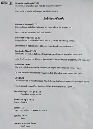 Menu 4 of 4, April 2023 at Nandala in Cuenca