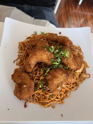 Cha cha mushroom noodles  at Loving Hut Vegan Express (City Heights) in San Diego