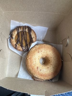 Carmel cookie and apple cider donut  at Pride Enjoy in Wading River