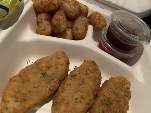 Tots & chicken  at Baby Vegan Cafe in Cincinnati