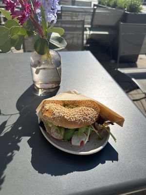 Vegan breakfast bagel  at GOTA Coffee Experts in Vienna